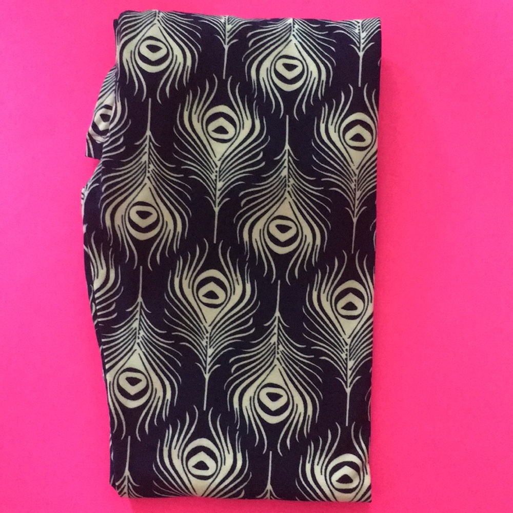NWOT LuLaRoe Peacock Feather Leggings - OS